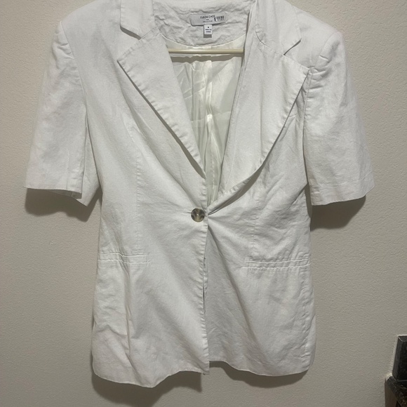 Eudon Choi Linen Short Sleeve White Blazer – Women’s Size 8 - Picture 13 of 16